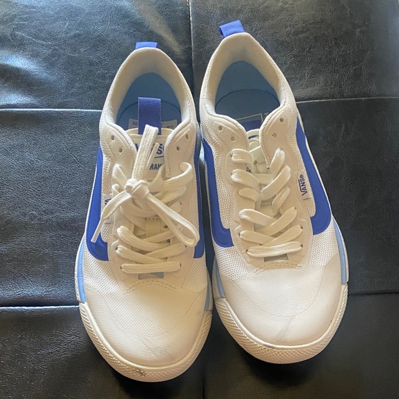 Vans White and Blue Casual Sneakers - Picture 1 of 4